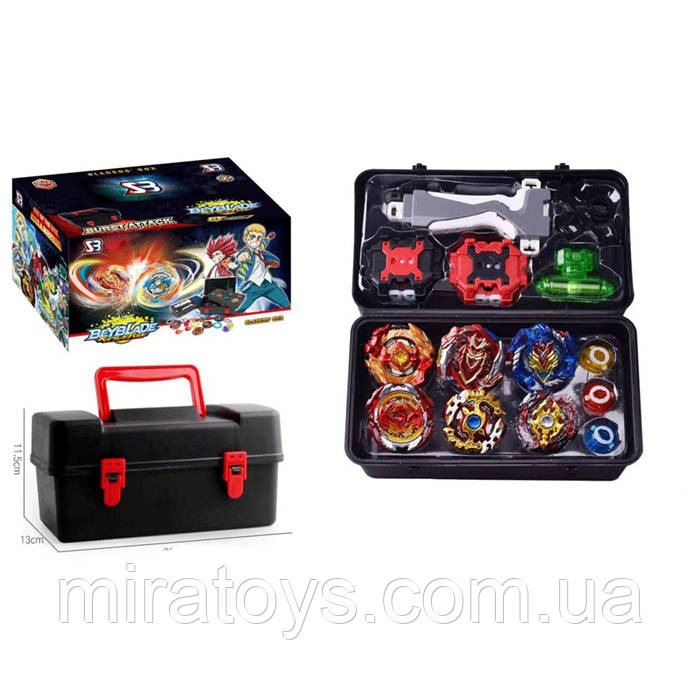 Ігровий набір Beyblade Бейблейд у валізі, 6 дзиґ (блейди) і 2 пускових пристрої, beyblade кейс