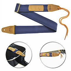 Гітарний ремінь з комірками для медіаторів та термотисненням Renesans GR-4 Dark Blue (синій)