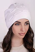 Жіноча шапка Flirt Аделіна 54-57 на флісі Білий