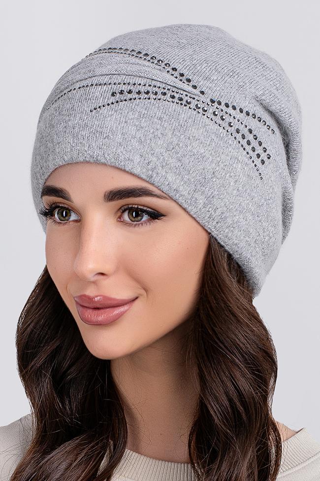Жіноча шапка Flirt Алекса 56-58 сіра, фото 1