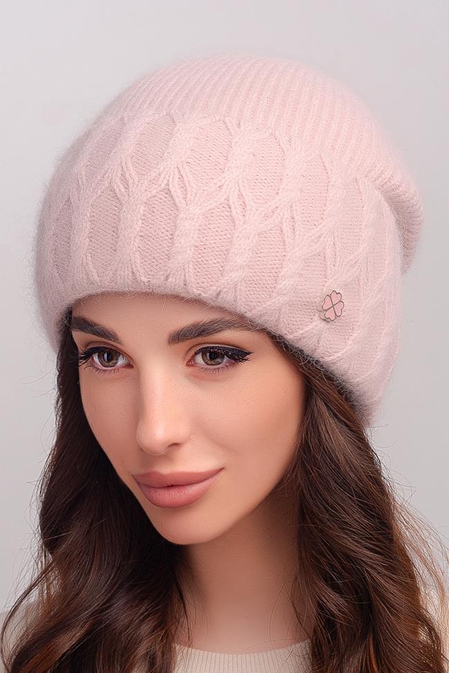 Жіноча шапка Flirt Анжеліка 54-57 Світла пудра, фото 1