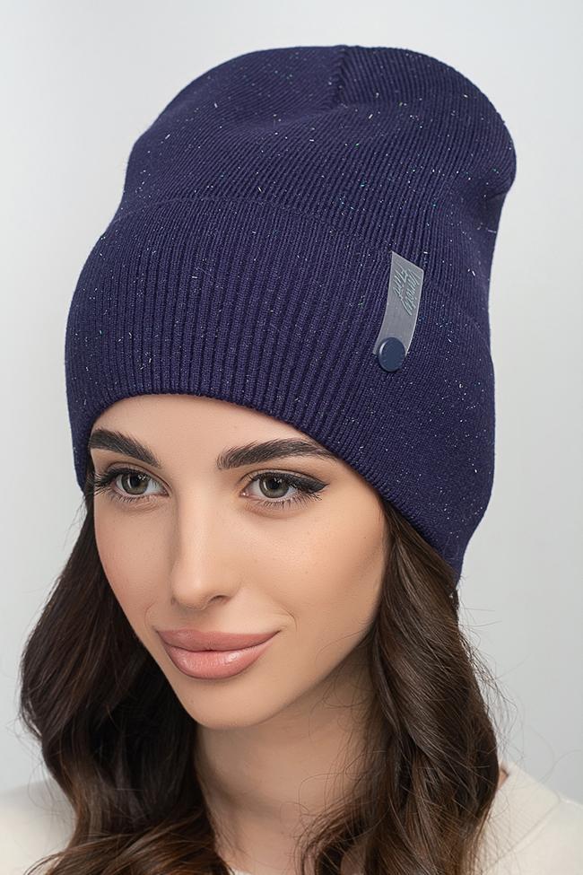 Жіноча шапка Flirt Афіна 54-57 на флісі Синій, фото 1