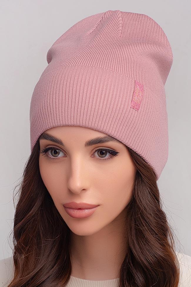 Жіноча шапка Flirt Валерія 54-57 Рожева пудра, фото 1