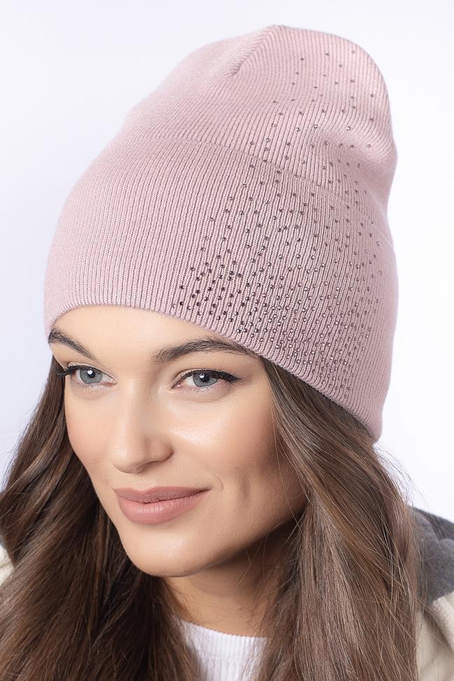 Жіноча шапка Flirt Вега 54-58  на флісі Рожева перлина, фото 1