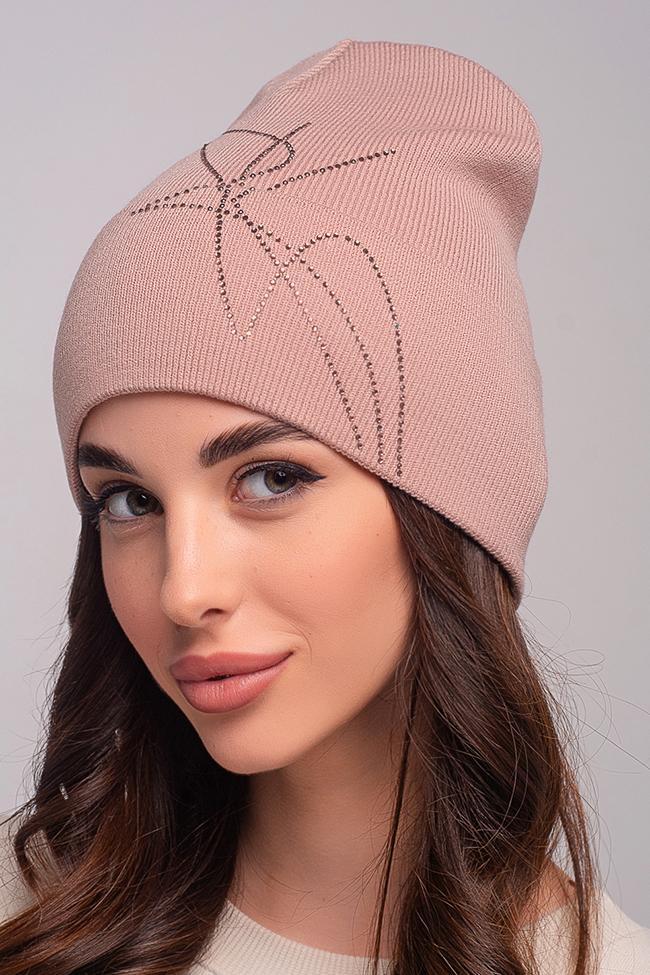 Жіноча шапка Flirt Вікторія  54-57 Бежева пудра