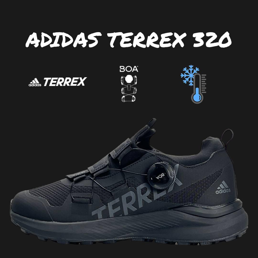 Чоловічі кросівки Adidas Terrex 320 Black, кеди Адідас нейлон, текстиль водонепроникний чорн.41