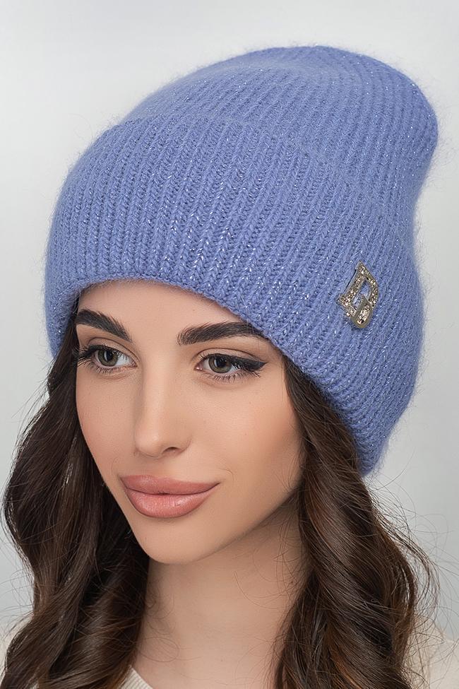 Жіноча шапка Flirt Зірка 54-58 на флісі Джинс, фото 1
