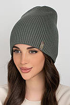 Жіноча шапка Flirt Мідл 54-58 темна оливка