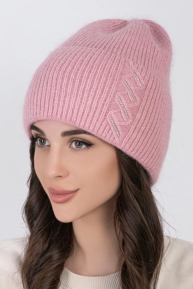 Жіноча шапка Flirt Міланія 56-58 рожева пудра, фото 1
