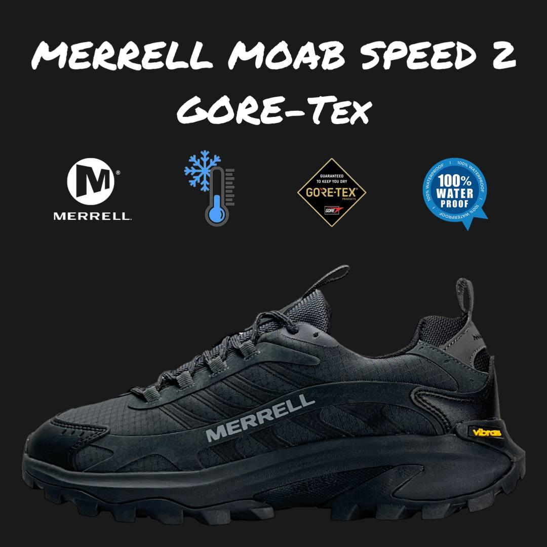 Чоловічі кросівки Merrell Moab Speed 2 Gore-Tex Dark Grey, кеди шкіра текстиль водонепрон. термо. 41