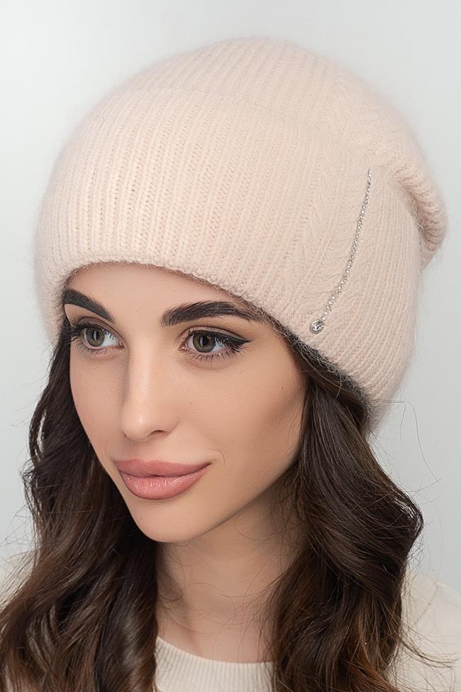 Жіноча шапка Flirt Розалія 54-58 Світлий лате, фото 1