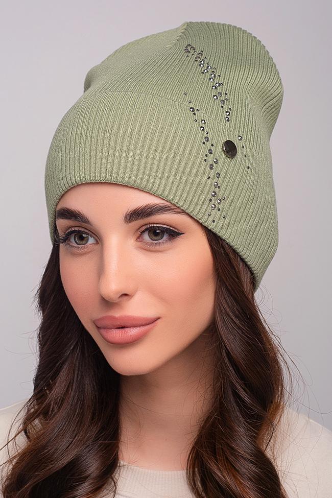 Жіноча шапка Flirt Франческа 54-57 Світла оливка, фото 1