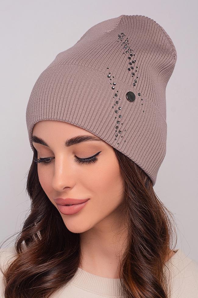 Жіноча шапка Flirt Франческа 54-57 Сріблястий беж, фото 1