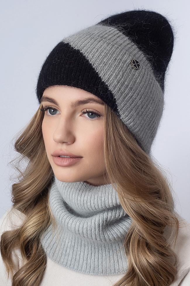 Жіноча шапка Flirt Эйфорія One size на флісі Чорний, фото 1