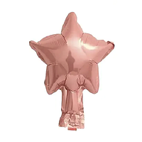 Фольгована повітряна куля Зірка рожеве золото, кулі зірки 5" 13 см