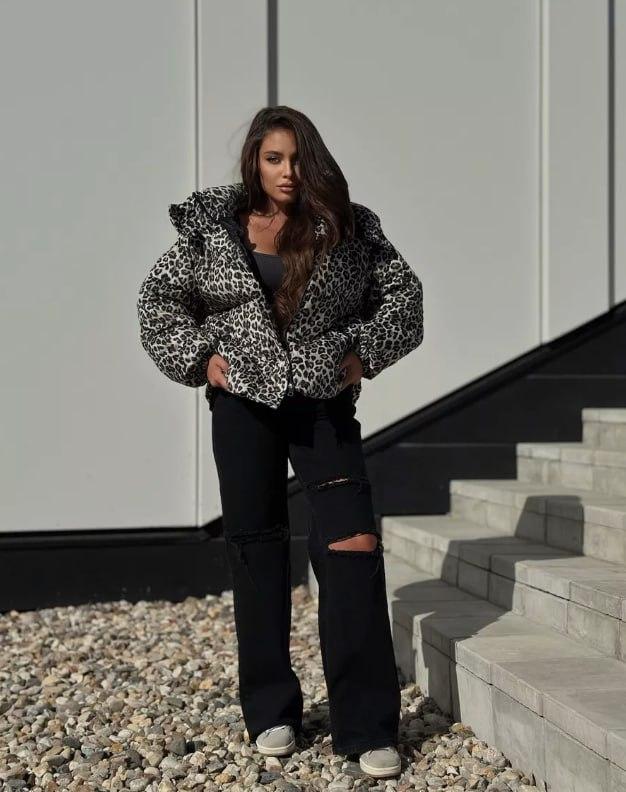 Жіноча куртка з леопардовим принтом, фото 1