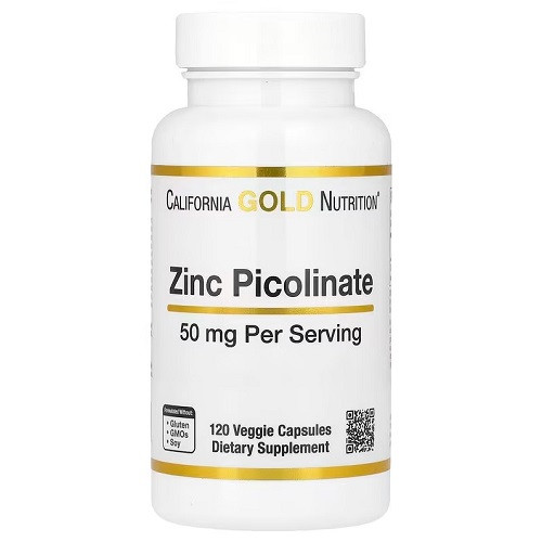 Вітаміни цинк California Gold Nutrition Zinc Picolinate 50 mg (120 капсул.)