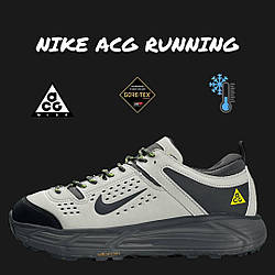 Чоловічі кросівки Nike ACG Running Grey, кеди Найк сірі шкіра текстиль водовідштовхувальний термо. 41