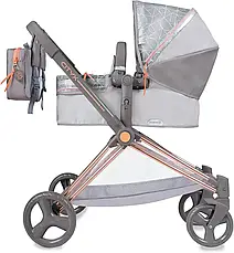 Коляска для ляльки DeCuevas City X 81777, трансформер 3 в 1, з сумкою, кошиком та регулюванням ручки, фото 4