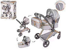 Коляска для ляльки DeCuevas City X 81777, трансформер 3 в 1, з сумкою, кошиком та регулюванням ручки, фото 3