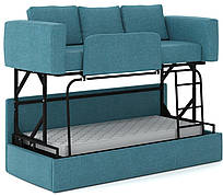 Диван двоярусне ліжко-трансформер Rumi Turquoise Бірюзовий зі спальним місцем для дому Knap Knap