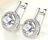 Срібні сережки Crystal White з прозорим кубічним цирконієм 925 проба кульчики срібло, фото 3