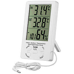 Цифровий термометр гігрометр з виносним датчиком TA298 / Кімнатний термометр з гігрометром