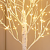 Декоративне дерево Береза на батарейках, Теплий білий / Настільний світильник / Світлодіодна лампа-нічник, фото 5