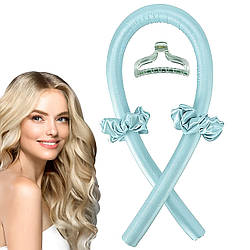 М'які бігуді для завивки волосся з резинками, колір Рандом / Атласні бігуді для холодної завивки волосся