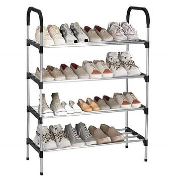 Підлогова полиця для взуття на 4 яруси, 80x56x28см / Підставка для взуття / Взуттєва полиця / Стелаж для взуття