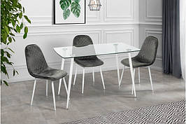 Стіл обідній зі скляною стільницею і металевими ніжками Грейс XS-1262, Мікс меблі