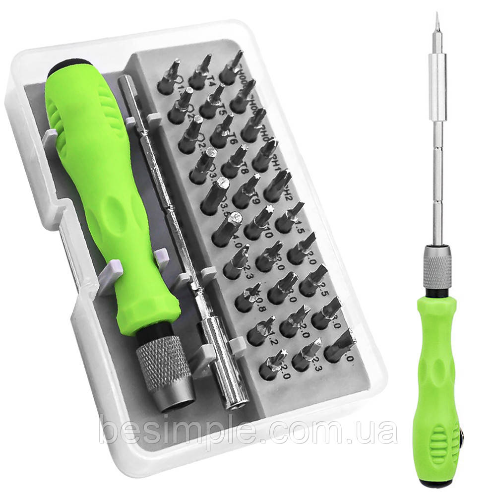 Набір викруток та біт 32 предмети в кейсі / Набір прецизійних викруток / Викрутки для телефону, фото 1