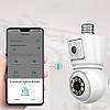 WIFI камера в патрон Е-27 (8MP) 2 об'єктиви, PTZ, Е-19 / IP камера лампочка / Вайфай камера відеоспостереження, фото 7