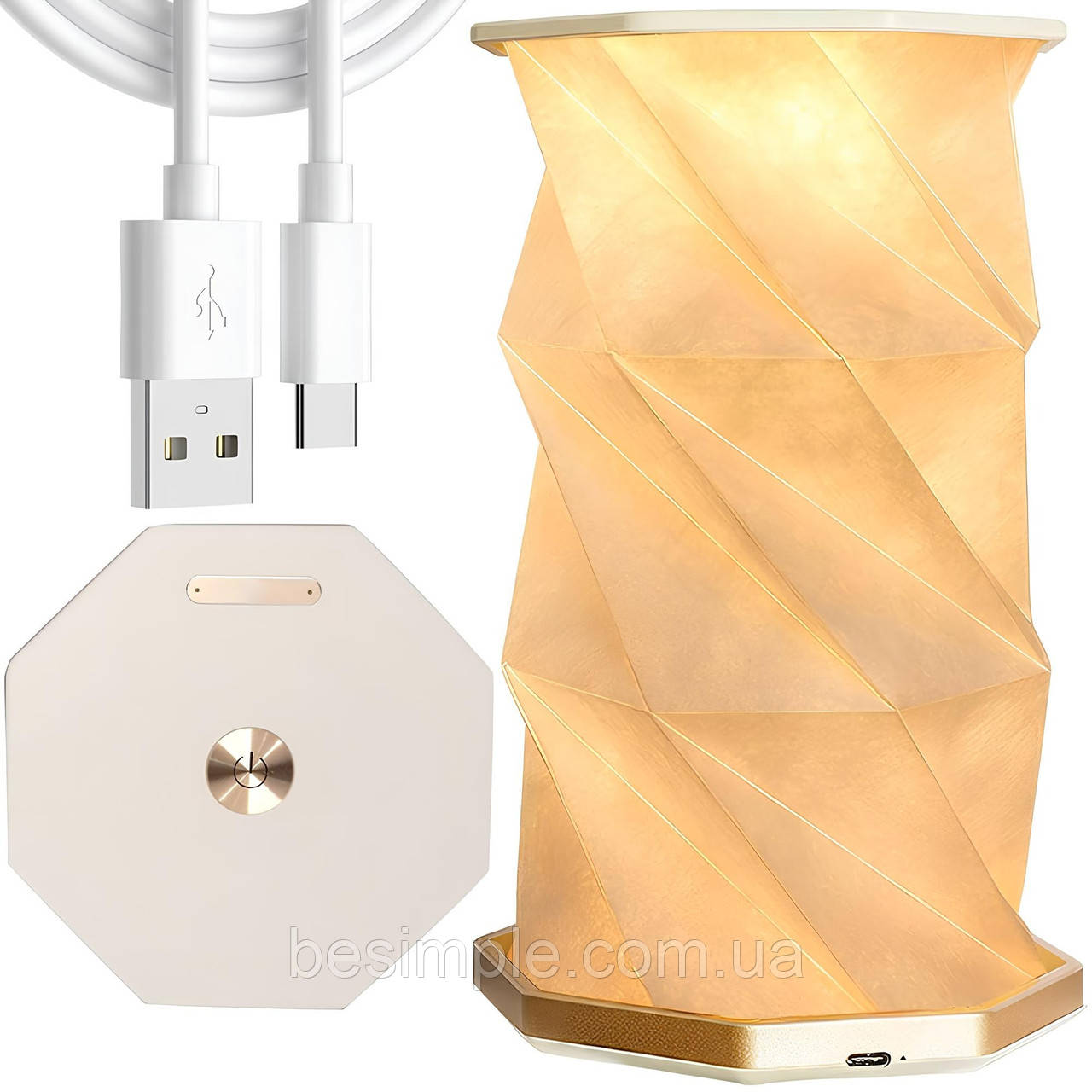Настільний світильник нічник, від USB, Rotating Lamp / Світлодіодний нічник складаний / Акумуляторний нічник, фото 1