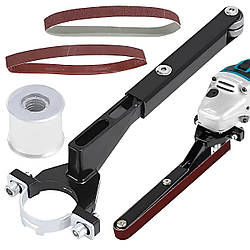 Насадка гриндер на болгарку 27х2см + 2 стрічки / Стрічкова насадка на болгарку / Насадка шліфувальна