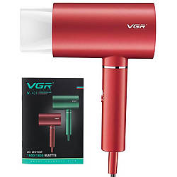 Професійний фен для сушіння волосся VGR V-431, 1800 Вт + концентратор, Червоний/ Фен для сушіння та укладання