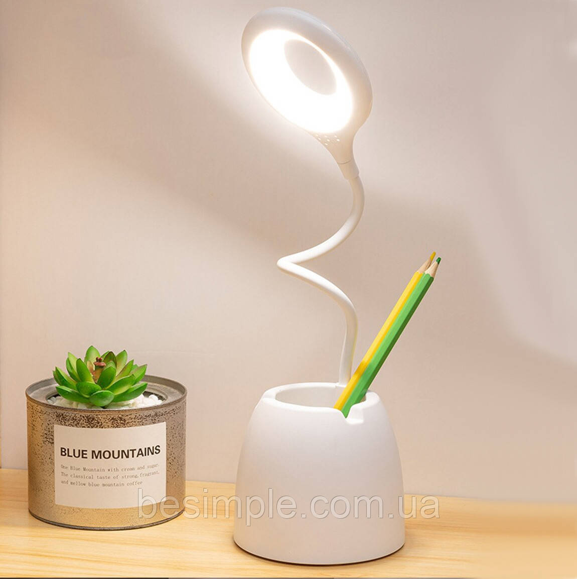 Настільний світильник у вигляді кільця ТО-00124 / Портативна настільна лампа, фото 1