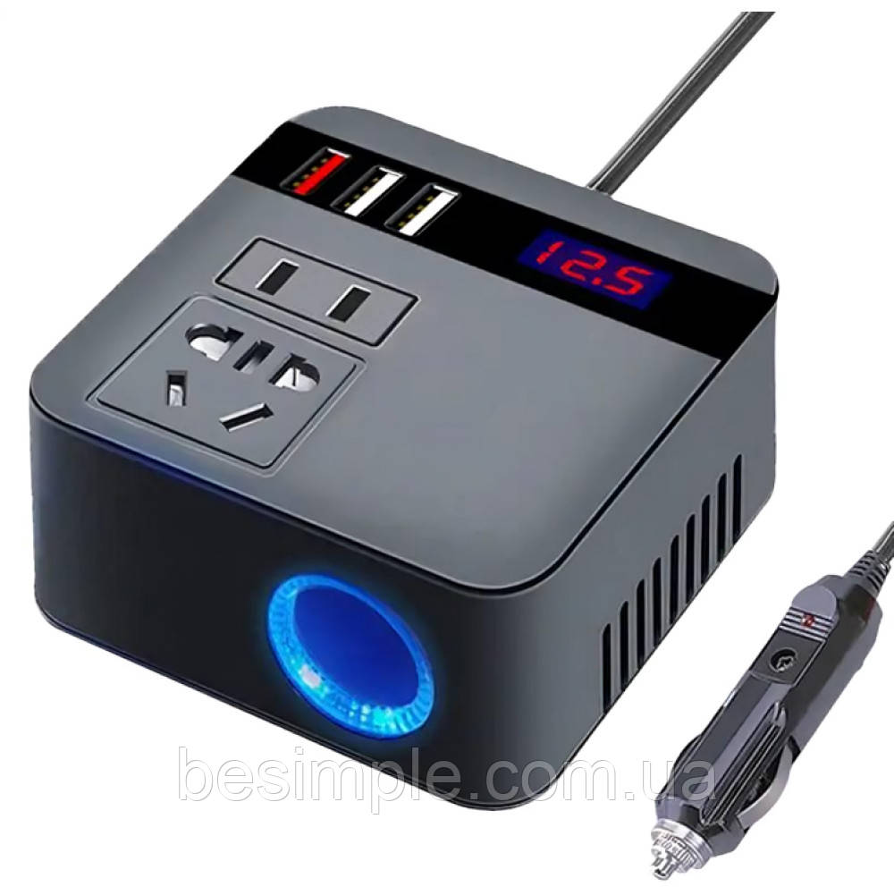 Автомобільний інвертор від прикурювача 150Вт /24V, 110/220V / Перетворювач напруги для авто
