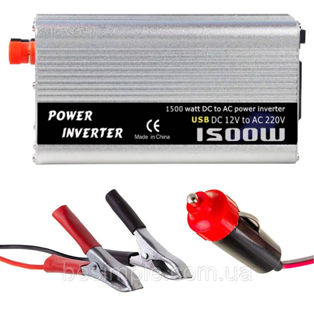 Інвертор напруги 12-220V (1500W), POWER INVERTER / Перетворювач напруги / Автомобільний інвертор