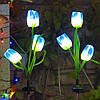 Садовий світильник на сонячній батареї 42,5см (1шт) Tulip, Тюльпан / Газонний світильник / Вуличний ліхтар, фото 2