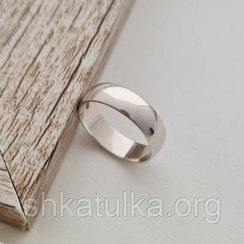 Каблучка обручка зі срібла класична європейка, фото 1
