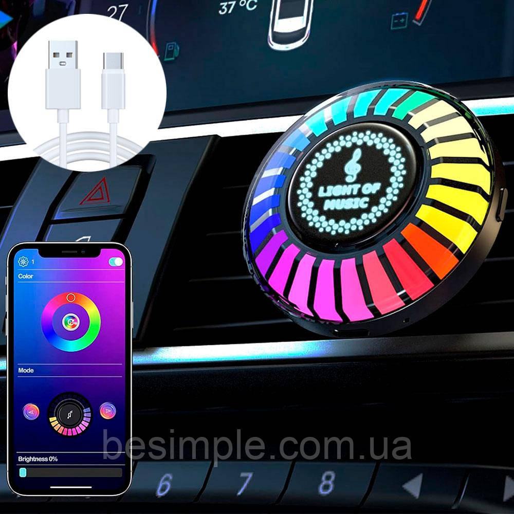Підсвітка в машину у вигляді ритму, від USB, F5 / Автомобільна підсвітка / Еквалайзер в машину