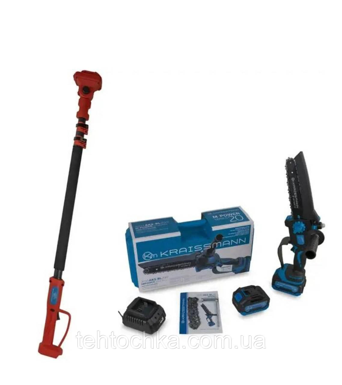 Набір акумуляторна ланцюгова мініпила KRAISSMANN 2033 AKS-BL 20/2 з подовжувачем KRAISSMANN VS'2500 кейс 2 аку