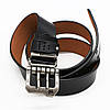 Чоловічий ремінь з натуральної шкіри, 125см, Bison, Чорний / Шкіряний ремінь під джинси / Ремінь під штани, фото 7