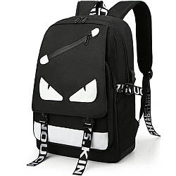 Рюкзак з USB зарядкою, 35л, 46х30х14 см, Глаза / Міський рюкзак / Шкільний портфель