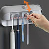 Настінний тримач для зубних щіток з УФ стерилізатором / Тримач-стерилізатор зубних щіток, фото 2