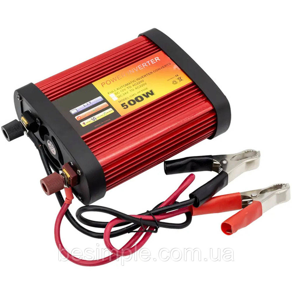 Перетворювач напруги з 12 до 220V, 500W, CIEMANS / Автомобільний інвертор / Інвертор постійного струму