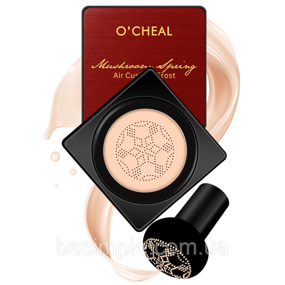 Кушон тональний крем + спонжик Beauty Linasi Red O`CHEAL 02, Натуральний відтінок / Тональний крем / Крем пудра, фото 1