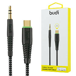 AUX Кабель 1,2м (Jack 3,5 + Lightning), Budi M8J150LXA / Кабель lightning aux / Перехідник лайтнінг аукс