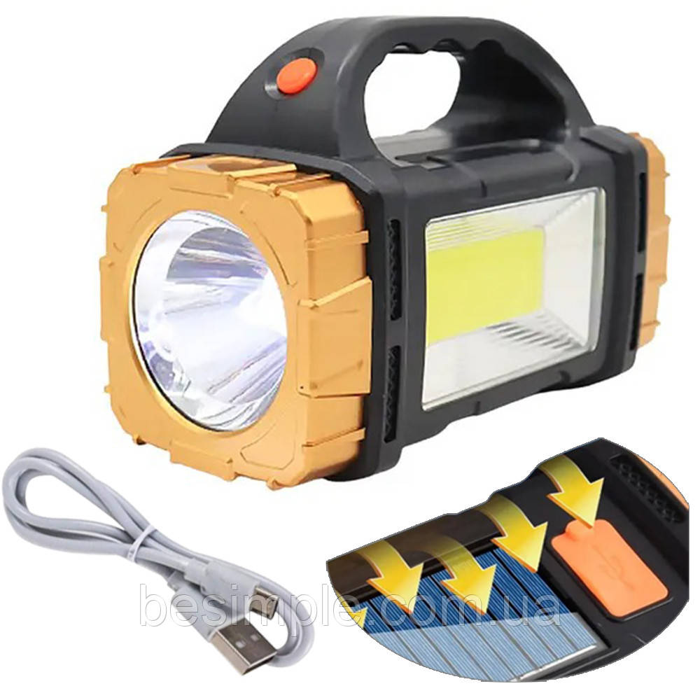 Ліхтар з павербанком, на сонячній батареї 1500mAh, 25Вт, GL-2289 / Ручний LED світильник, фото 1